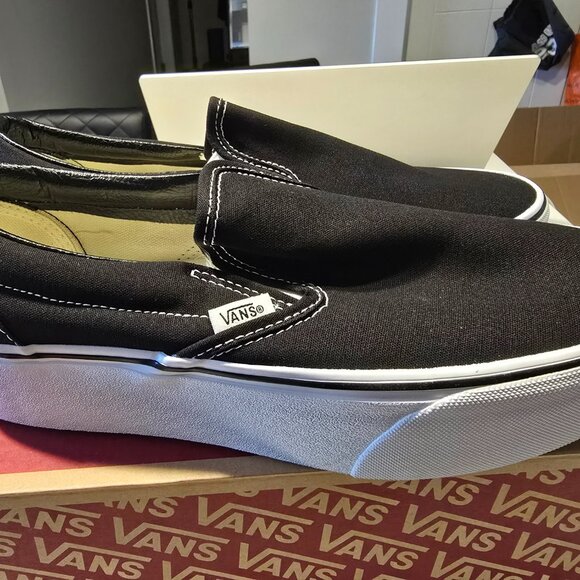 Vans Classic Slip-On Stackform Stacked Platform Shoe Black Mens 10 new - Picture 2 of 7